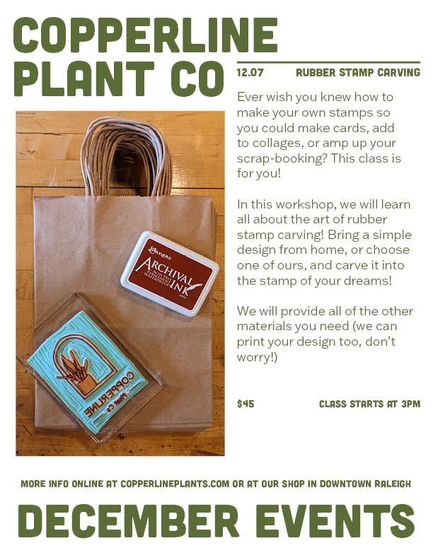 December 7 | Rubber Stamp Carving