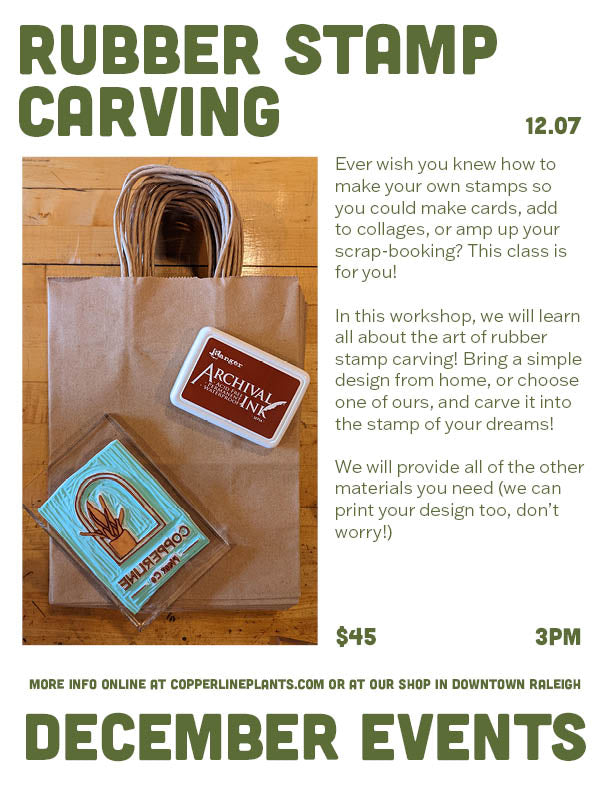 December 7 | Rubber Stamp Carving